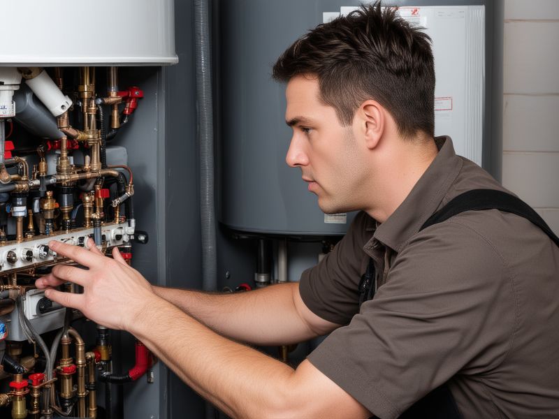 Expert boiler technician at work